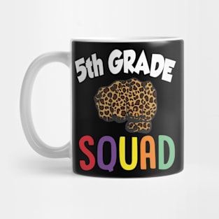 Funny Back to School 5th Grade Squad Leopard gift kids teachers Mug
